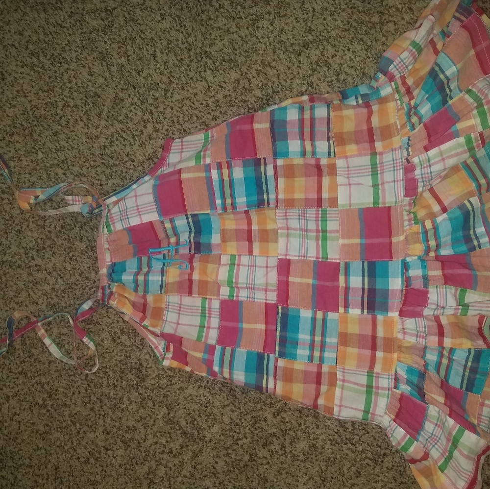 Kelly's kids plaid girls dress with A pink 5 6